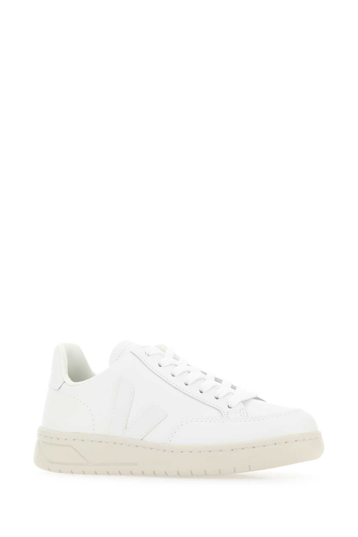 Veja White Leather V 12 Sneakers – Image 2