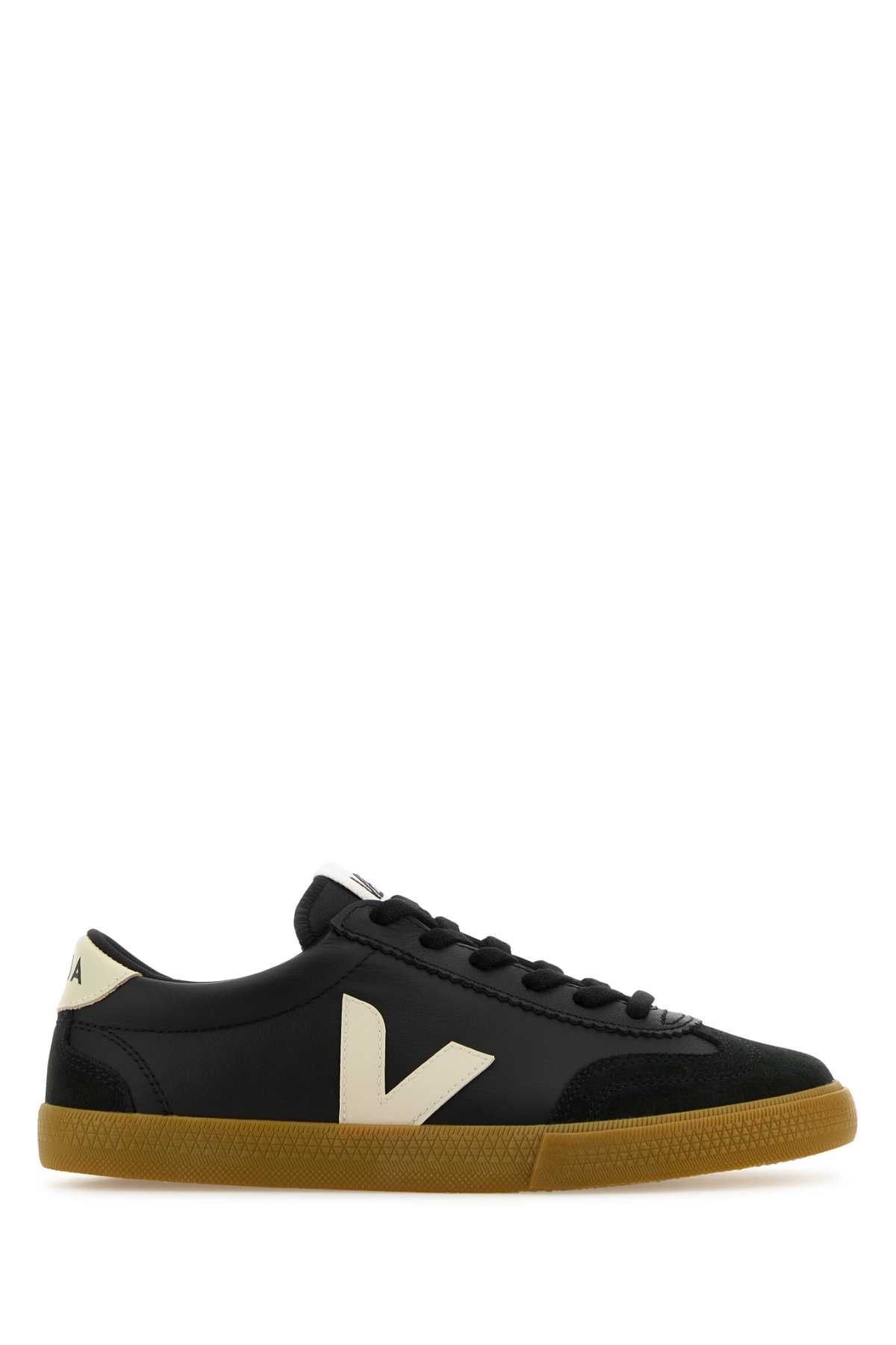 Veja Black Leather Volley O.T. Sneakers