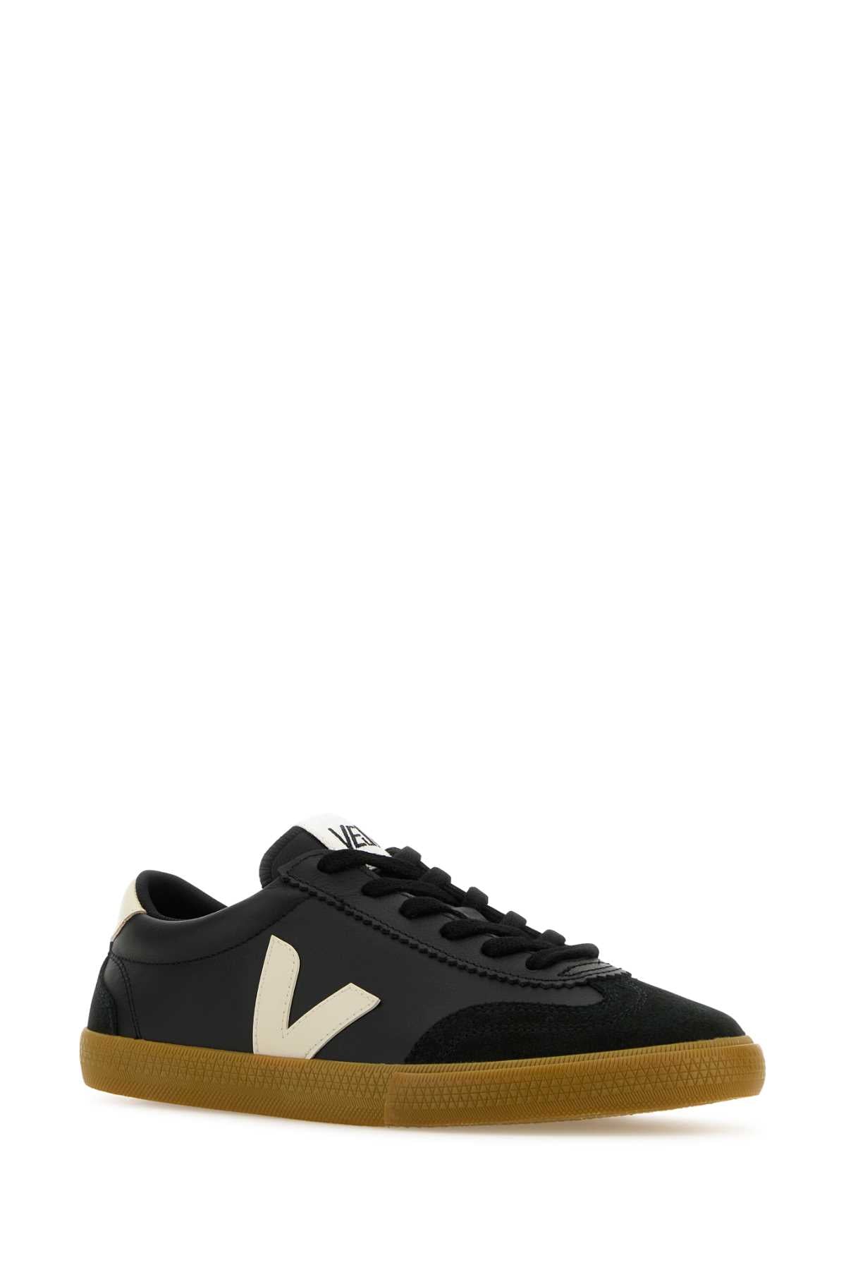 Veja Black Leather Volley O.T. Sneakers – Image 2