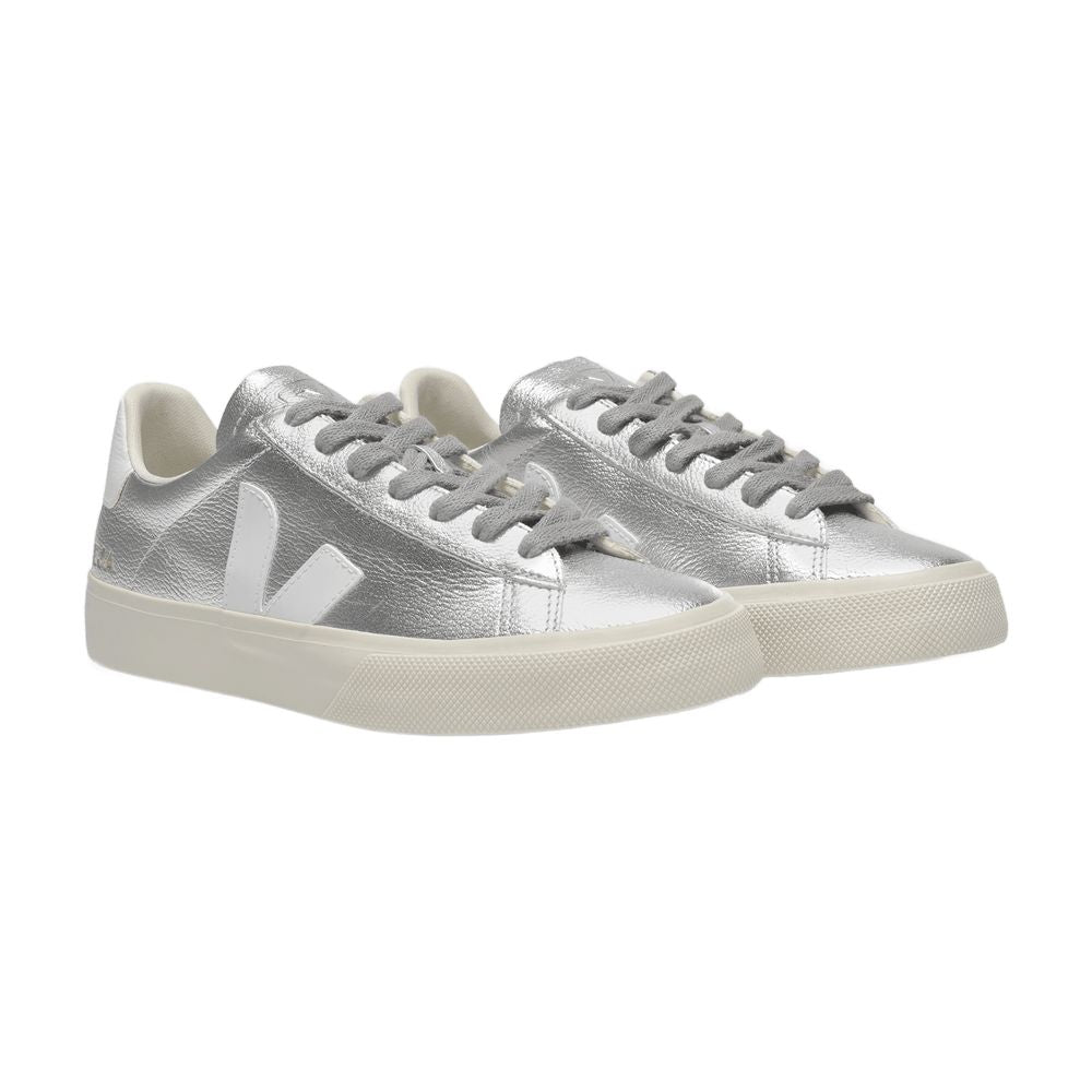 Campo Sneakers In Silver And White Chromefree Leather – Image 2