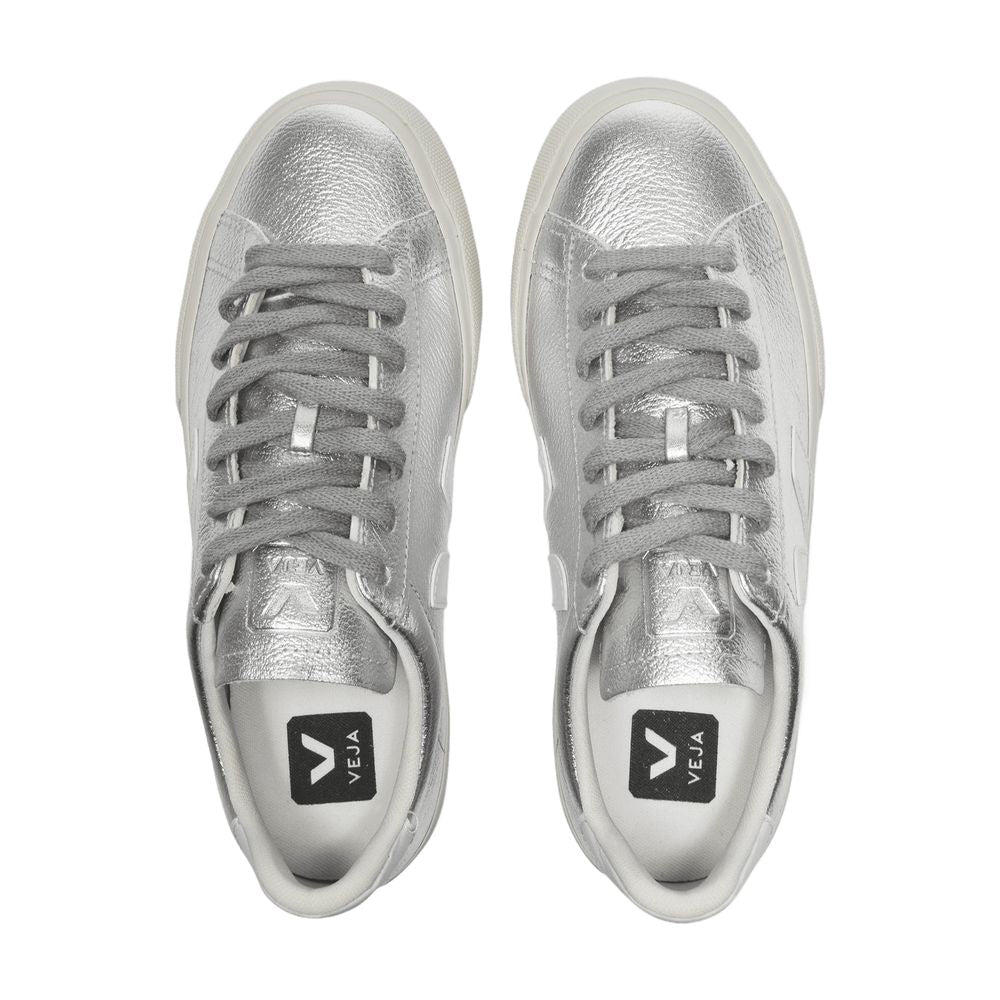 Campo Sneakers In Silver And White Chromefree Leather – Image 3